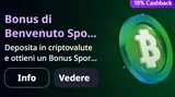 Bonus di benvenuto sport in criptovalute 10 percento cashback